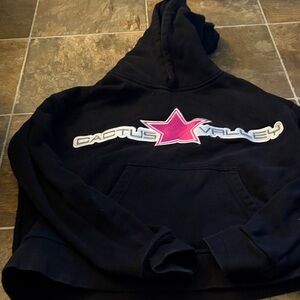 Cactus Valley Kids Black Hoodie with Pink Star